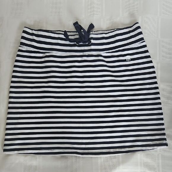Tommy Hilfiger Navy Blue and White Mini Swim Cover Up Skirt - Picture 1 of 16